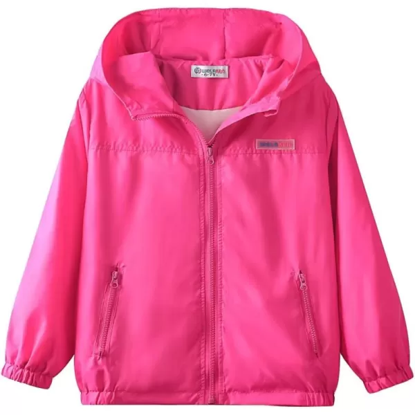 WELAKEN Lightweight Jacket for Girls Kids ampamp Toddler II Girls Print WaterResistant JacketShot Pink