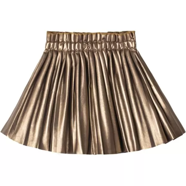 WELAKEN Pu Leather Skirts for Girls Kids ampamp Teen ampamp Toddler ampamp Women Faux Leather Pleated SkirtsCopper