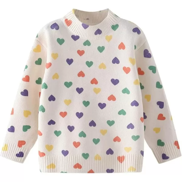 WELAKEN Pullover Sweaters for Girls Kids ampamp Toddler Little Girls Knitted Sweatshirts Colorful Heart