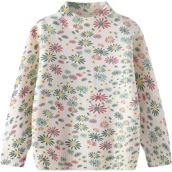 WELAKEN Pullover Sweaters for Girls Kids ampamp Toddler Little Girls Knitted SweatshirtsFlower