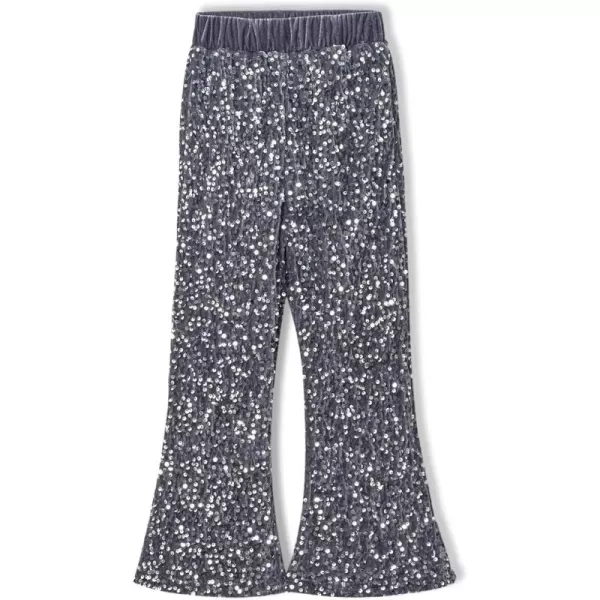 WELAKEN Sequin Casual Pants for Girls with Lining Kids ampamp Little Girls Sparkling TrousersSlate Gray