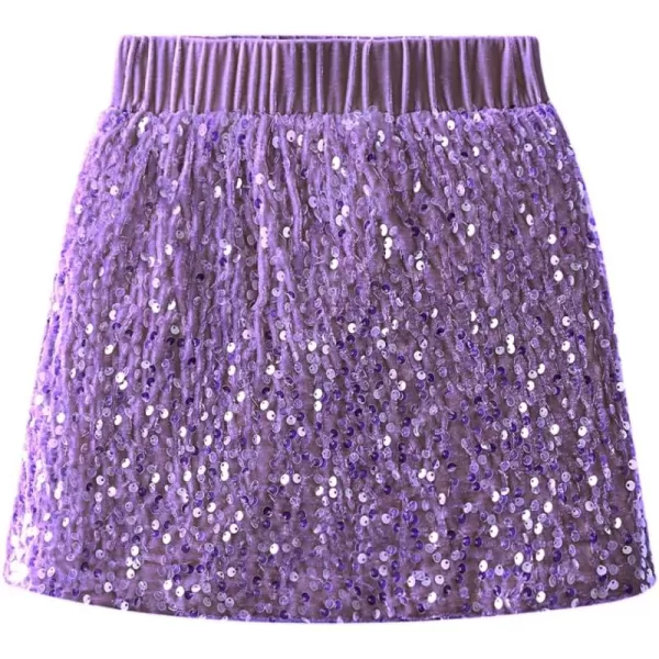 WELAKEN Sparkly Sequin Skirt for Girls Toddler ampamp Kids II Little Girls Elastic Waistband SkirtsPurple minipencil