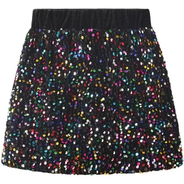 WELAKEN Sparkly Sequin Skirt for Girls Toddler ampamp Kids II Little Girls Elastic Waistband SkirtsRainbow minipencil