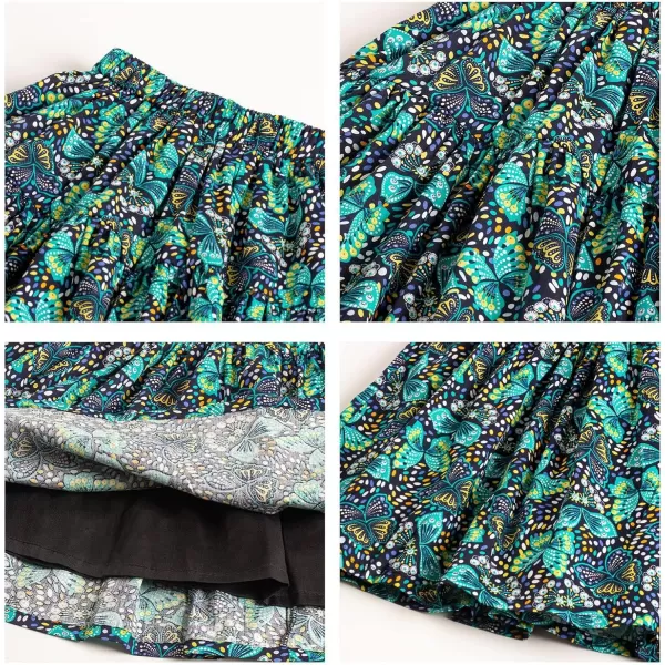 Floral Long Skirt for Girls Toddler ampamp Kids ampamp Teens II Girls ALine Maxi SkirtsBlack butterfly