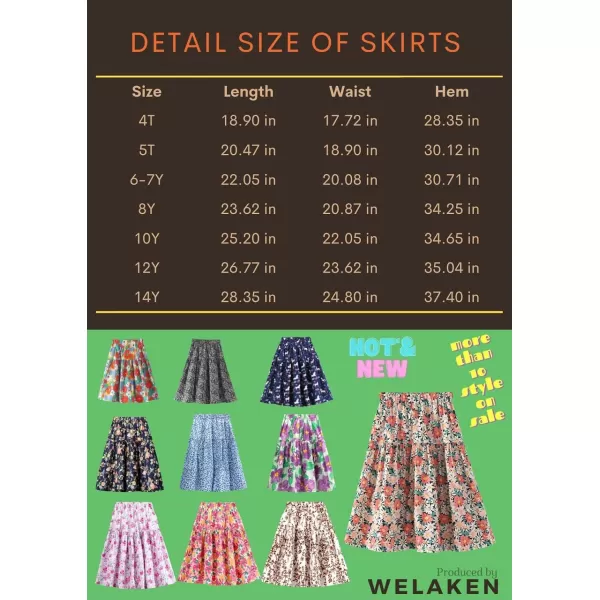 Floral Long Skirt for Girls Toddler ampamp Kids ampamp Teens II Girls ALine Maxi SkirtsFloralg