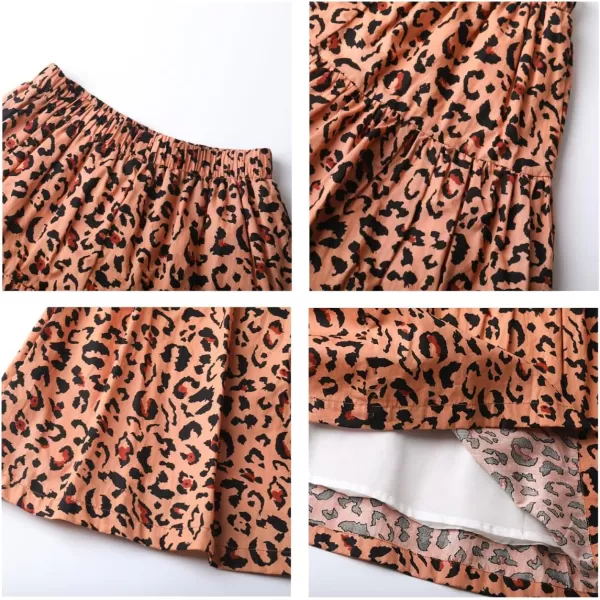 Floral Long Skirt for Girls Toddler ampamp Kids ampamp Teens II Girls ALine Maxi SkirtsLeopard
