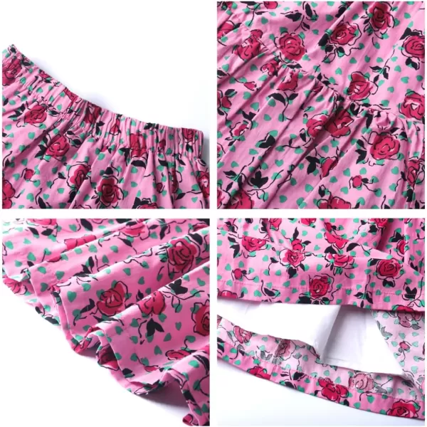 Floral Long Skirt for Girls Toddler ampamp Kids ampamp Teens II Girls ALine Maxi SkirtsRose pink