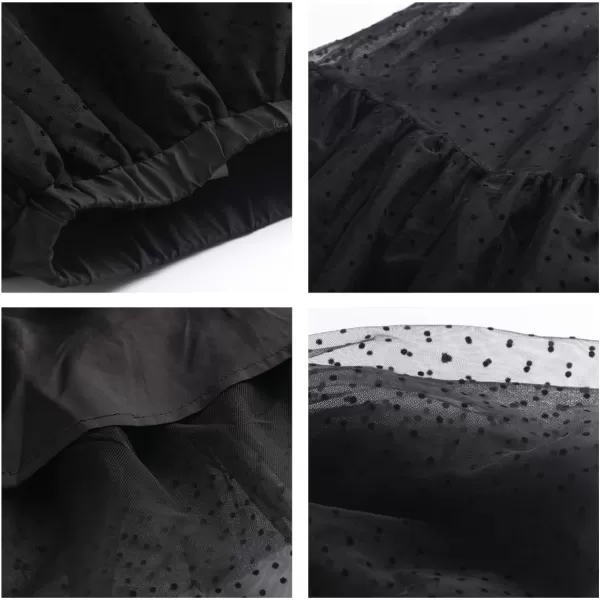 Girls Midi Skirts 5 Layered Tulle Tutu Skirt for Kids ampamp Teen ampamp ToddlerBlack