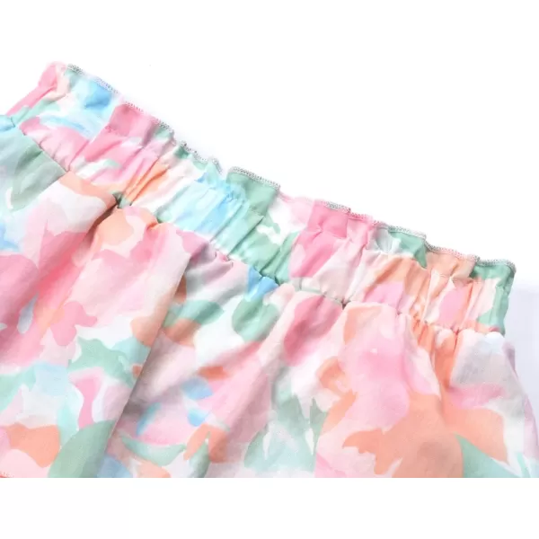 Girls and Toddlers Skirts Floral ampamp Plaid Mini Skirt with Builtin ShortsDpink