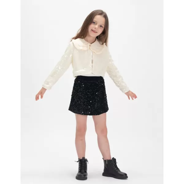 Long Sleeve Sparkle Sequin Cardigan for Girls Toddler ampamp Kids II Little Girls Shiny ShrugWhite sequin