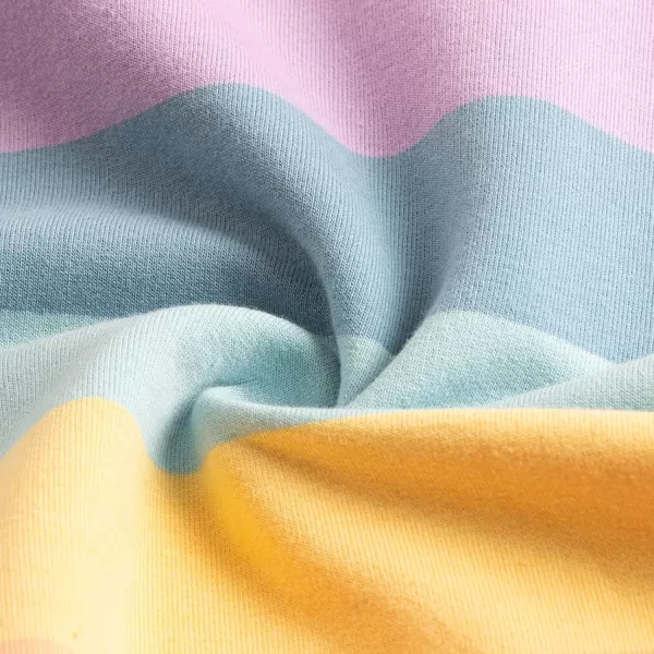 WELAKEN Cotton Sequins Unicorn Rainbow Stripes Dress for Girls Toddler ampamp Kids II Little Girls Long Sleeve Casual DressesRainbow