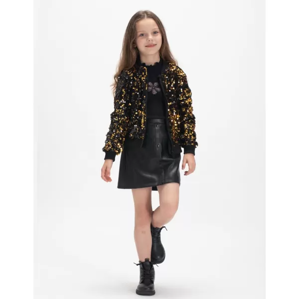 WELAKEN Faux Leather Skirt for Girls Toddler ampamp Kids ampamp Teens II Girls A Line Skirt with Two Front PocketsBlack heart Pockets
