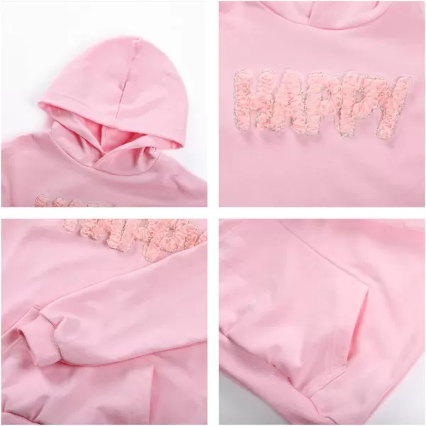 WELAKEN Girls Hoodies Sweatshirts Long Sleeves Pullover TopsAhappy pink