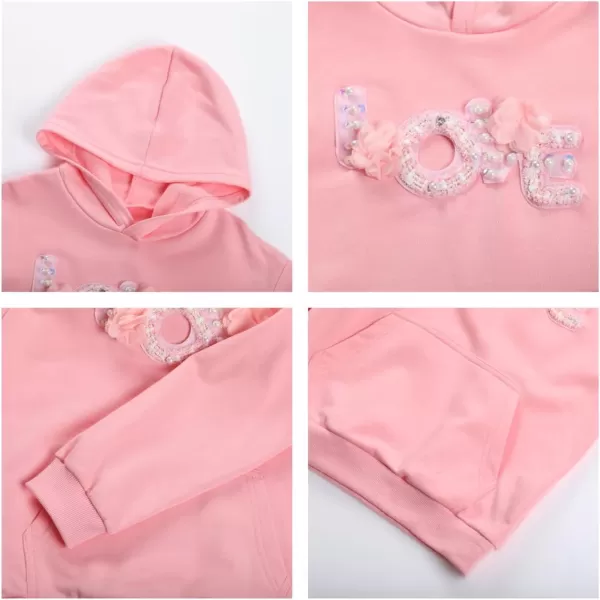 WELAKEN Girls Hoodies Sweatshirts Long Sleeves Pullover TopsAlove pink