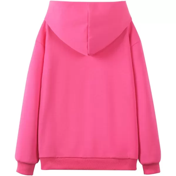 WELAKEN Girls Hoodies Sweatshirts Long Sleeves Pullover TopsFloral hot Pink