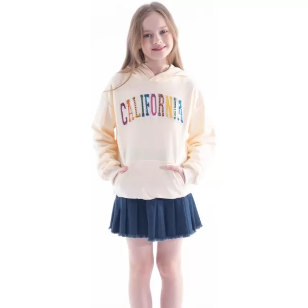 WELAKEN Girls Hoodies Sweatshirts Long Sleeves Pullover TopsLcalifornia beige