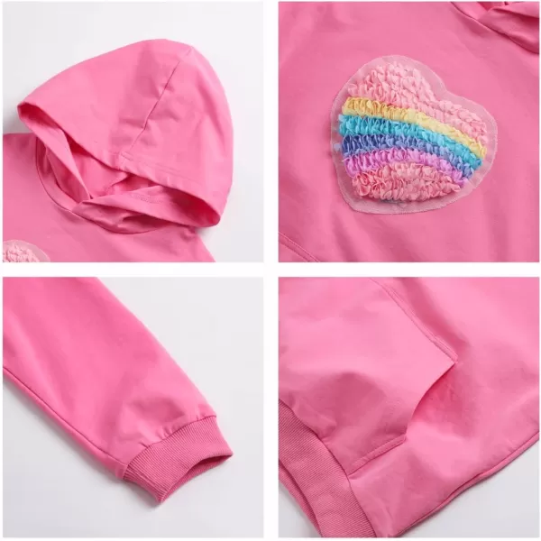WELAKEN Girls Hoodies Sweatshirts Long Sleeves Pullover TopsPatchheart