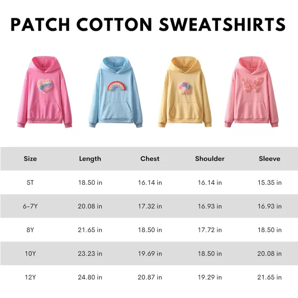 WELAKEN Girls Hoodies Sweatshirts Long Sleeves Pullover TopsPatchheart