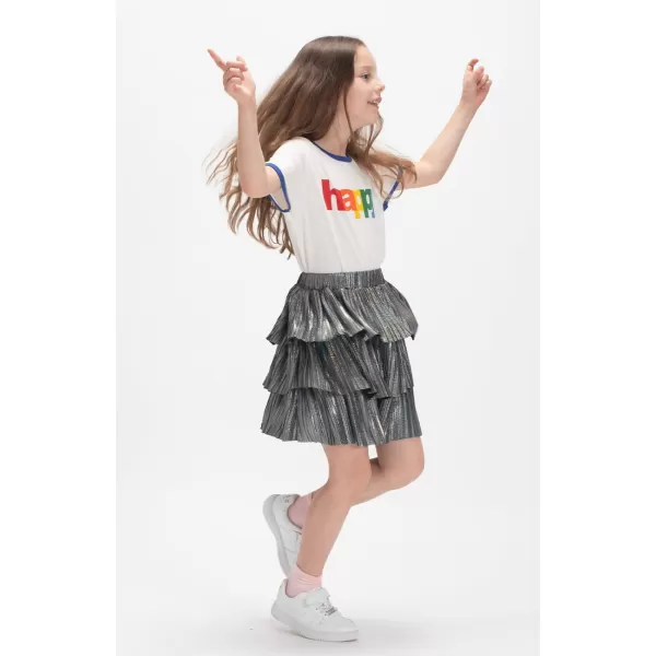 WELAKEN Girls Sparkle Ruffle Skirts for Kids ampamp Tween GirlsBlack sparkle