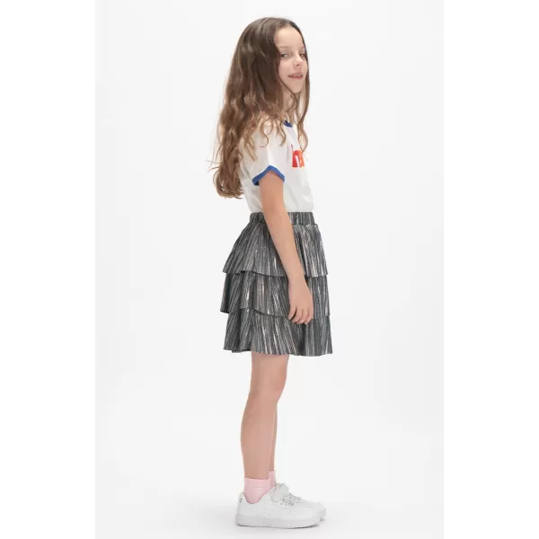 WELAKEN Girls Sparkle Ruffle Skirts for Kids ampamp Tween GirlsBlack sparkle