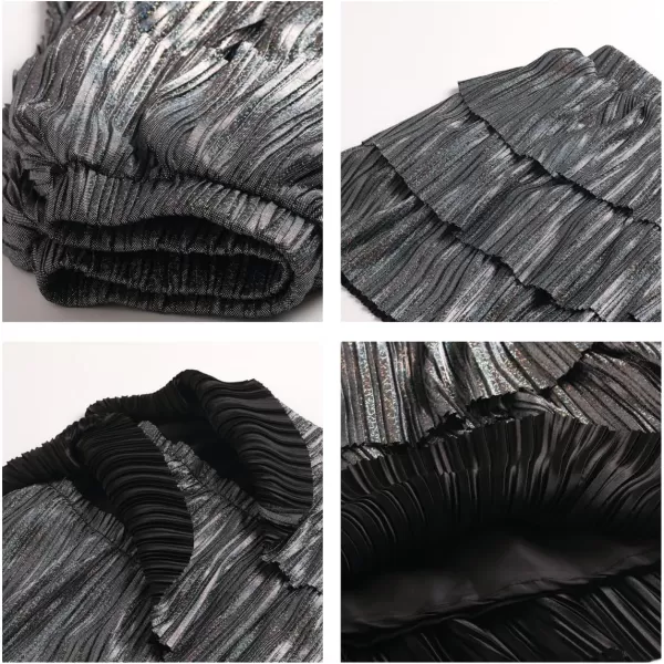 WELAKEN Girls Sparkle Ruffle Skirts for Kids ampamp Tween GirlsBlack sparkle