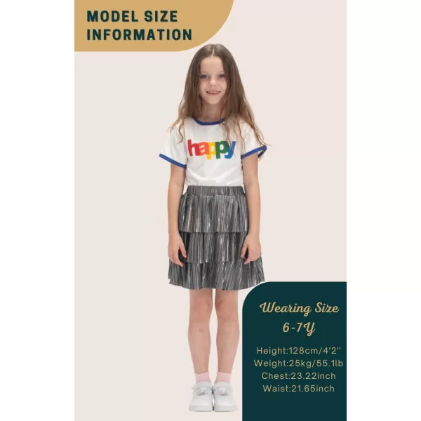 WELAKEN Girls Sparkle Ruffle Skirts for Kids ampamp Tween GirlsBlack sparkle