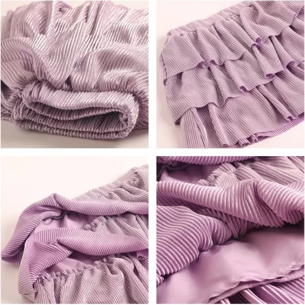 WELAKEN Girls Sparkle Ruffle Skirts for Kids ampamp Tween GirlsPurple sparkle