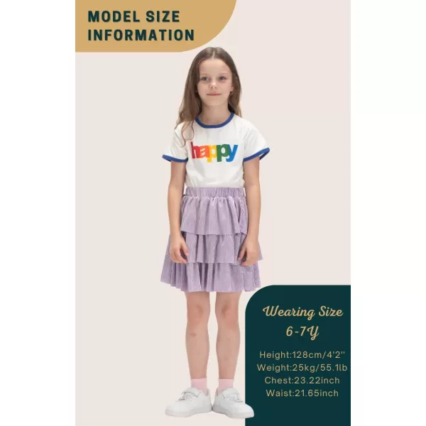 WELAKEN Girls Sparkle Ruffle Skirts for Kids ampamp Tween GirlsPurple sparkle