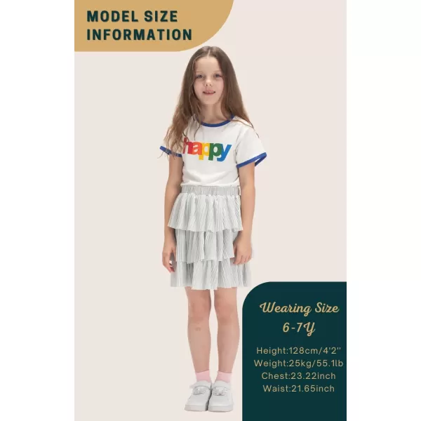 WELAKEN Girls Sparkle Ruffle Skirts for Kids ampamp Tween GirlsSilver sparkle