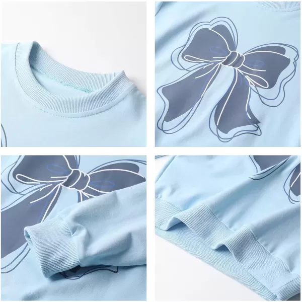 WELAKEN Girls Sweatshirts Long Sleeve Pullover Crewneck Tops ShirtsBow Tie