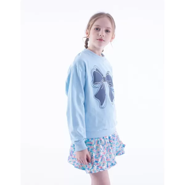 WELAKEN Girls Sweatshirts Long Sleeve Pullover Crewneck Tops ShirtsBow Tie