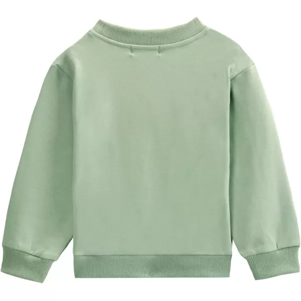 WELAKEN Girls Sweatshirts Long Sleeve Pullover Crewneck Tops ShirtsFleecegreen