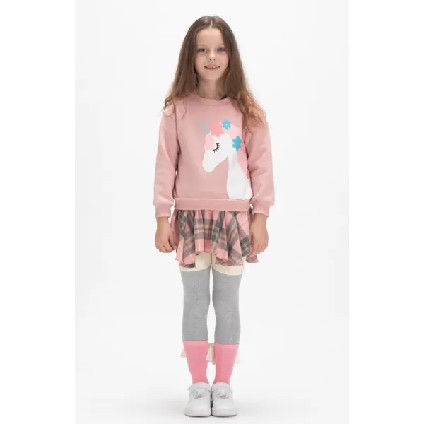 WELAKEN Girls Sweatshirts Long Sleeve Pullover Crewneck Tops ShirtsFleecepink
