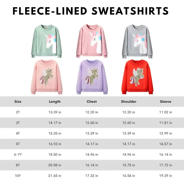 WELAKEN Girls Sweatshirts Long Sleeve Pullover Crewneck Tops ShirtsFleecepink