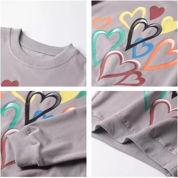 WELAKEN Girls Sweatshirts Long Sleeve Pullover Crewneck Tops ShirtsHeart