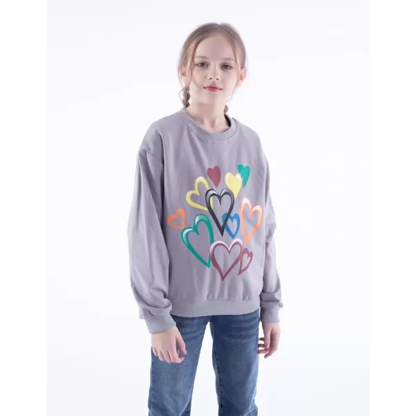 WELAKEN Girls Sweatshirts Long Sleeve Pullover Crewneck Tops ShirtsHeart