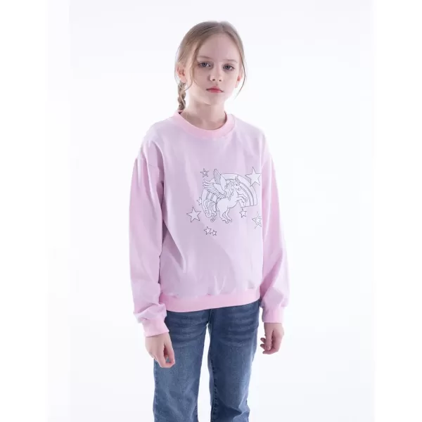 WELAKEN Girls Sweatshirts Long Sleeve Pullover Crewneck Tops ShirtsUnicorn