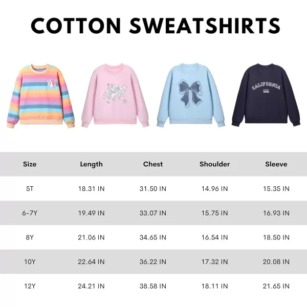 WELAKEN Girls Sweatshirts Long Sleeve Pullover Crewneck Tops ShirtsUnicorn