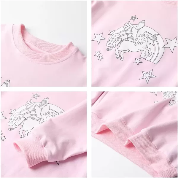 WELAKEN Girls Sweatshirts Long Sleeve Pullover Crewneck Tops ShirtsUnicorn
