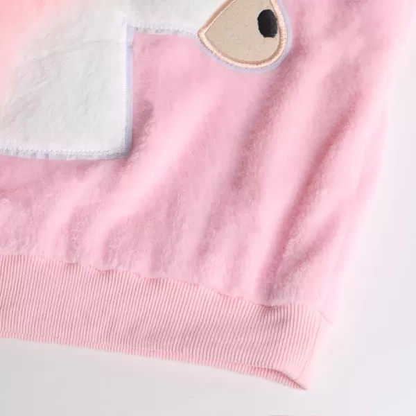 WELAKEN Girls Unicorn Fleece Sweatshirt Warm Long Sleeve Sherpa Crewneck Pullover SweatshirtsPink