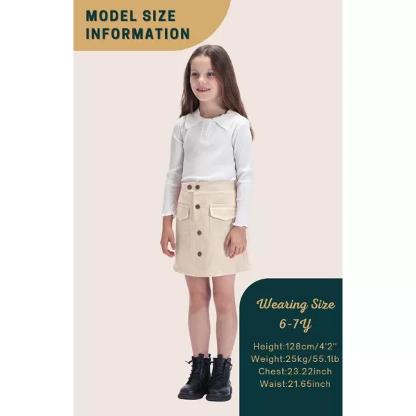 WELAKEN Girls and Toddlers Corduroy Short Mini SkirtAbeige