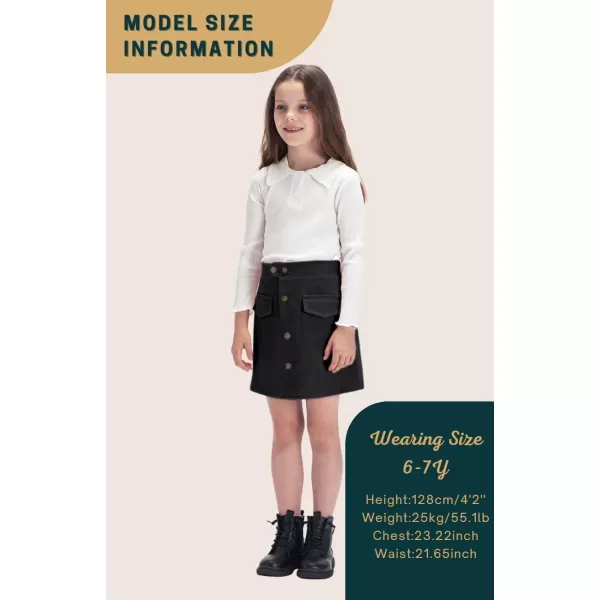 WELAKEN Girls and Toddlers Corduroy Short Mini SkirtAblack