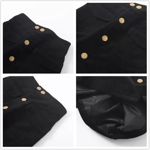WELAKEN Girls and Toddlers Corduroy Short Mini SkirtAblack