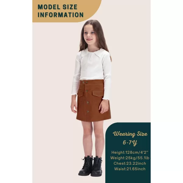 WELAKEN Girls and Toddlers Corduroy Short Mini SkirtAbrown