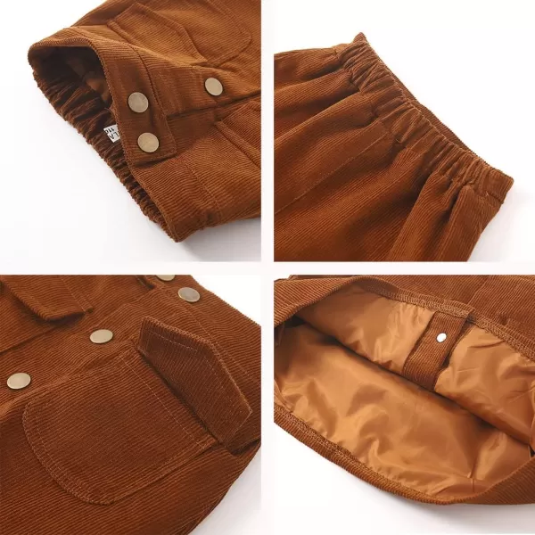 WELAKEN Girls and Toddlers Corduroy Short Mini SkirtAbrown