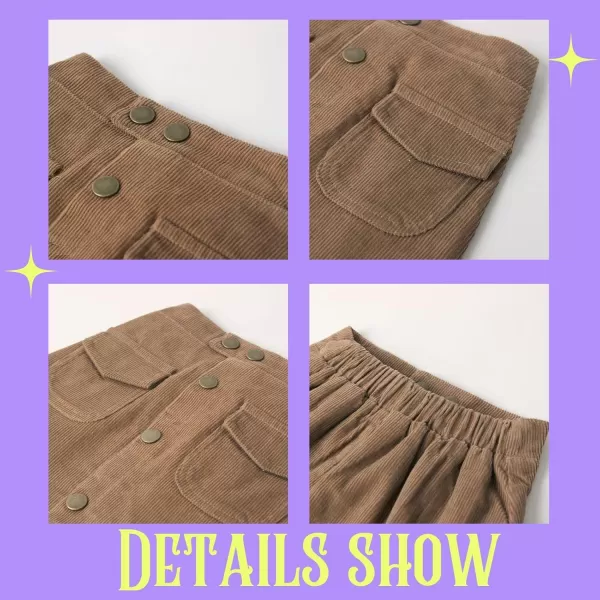 WELAKEN Girls and Toddlers Corduroy Short Mini SkirtAkhaki