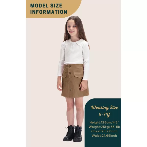 WELAKEN Girls and Toddlers Corduroy Short Mini SkirtAkhaki