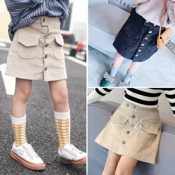 WELAKEN Girls and Toddlers Corduroy Short Mini SkirtHipred