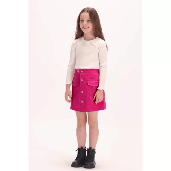 WELAKEN Girls and Toddlers Corduroy Short Mini SkirtHot Pink