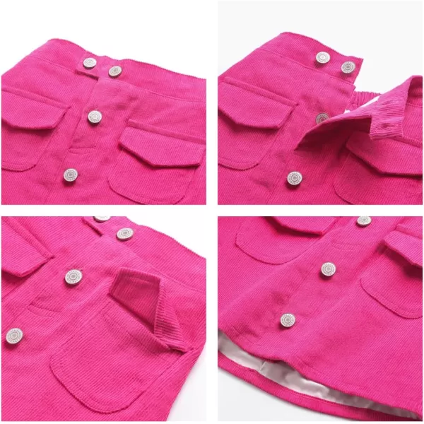 WELAKEN Girls and Toddlers Corduroy Short Mini SkirtHot Pink